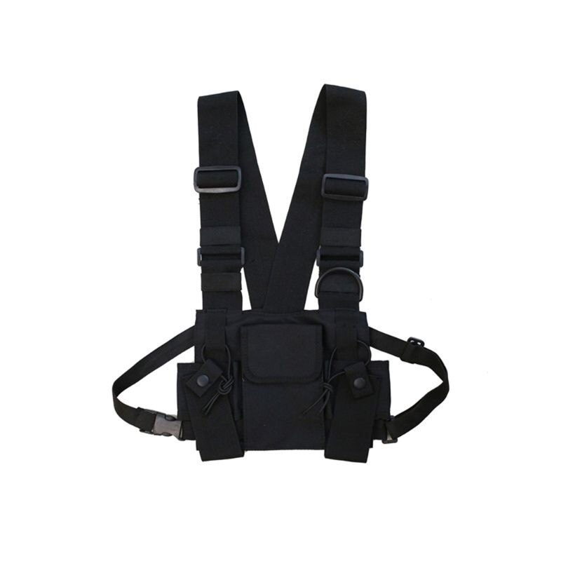 Universele Handsfree Radio Vest Borst Rig Harness Bag Holster Voor Twee Manier Radio H05D