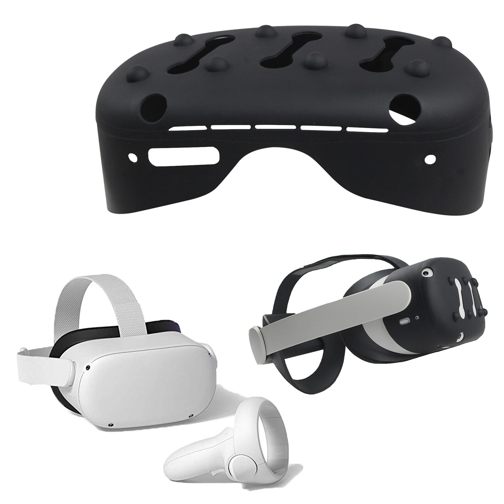Vr Helm Beschermende Front Cover Voor Oculus Quest 2 Vr Siliconen Anti-Throw Bescherming Case Headset Accessoires