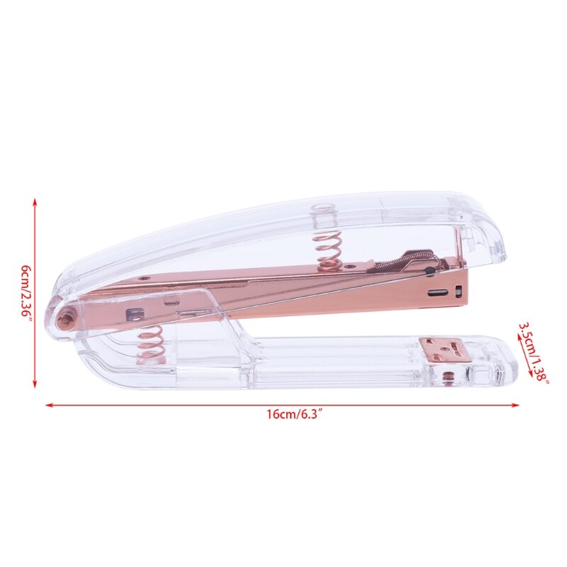 Rose Gold Stapler Acrylic Metal 24/6 26/6 Practical Manual Staplers Tool