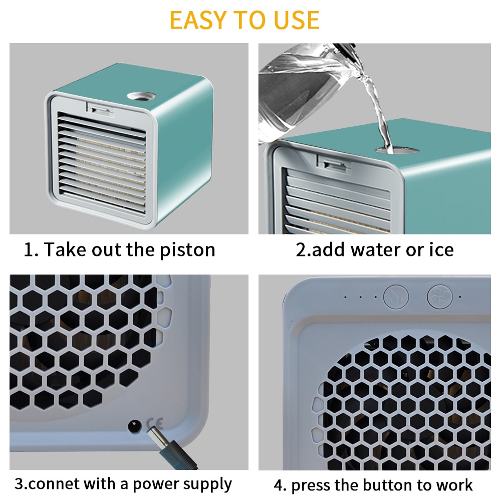 Mini Portable Air Conditioner Humidifier Purifier Air Cooler Desktop USB Air Cooling Fan Device Office Home Air Conditioning