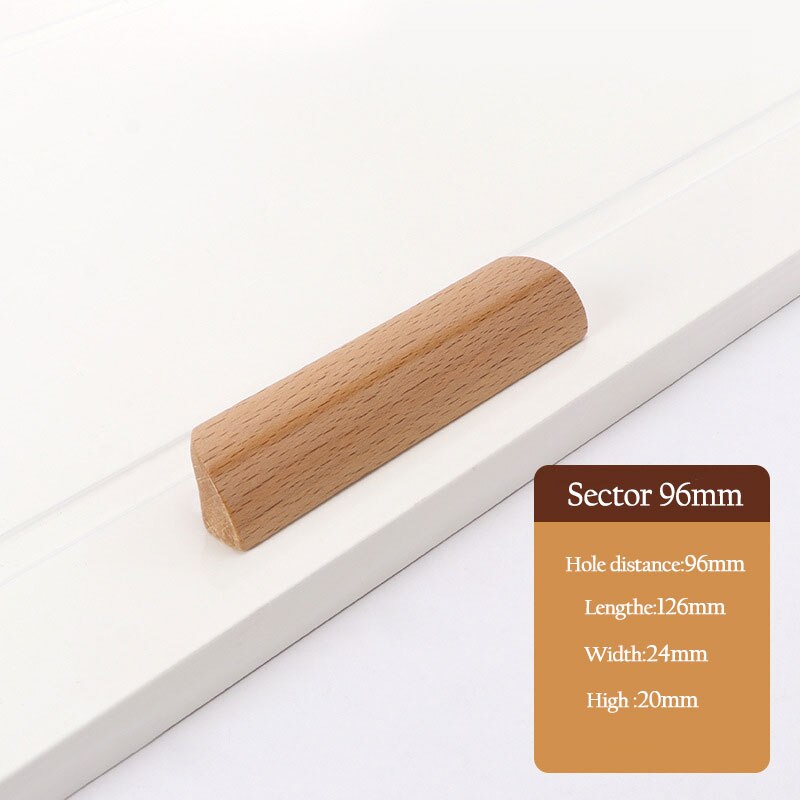 1Pc Cabinet Drawer Handles Knobs Door Window Kitchen Cupboard Wardrobe Dresser Pulls Furniture Hardware Natural Solid Wood: 7