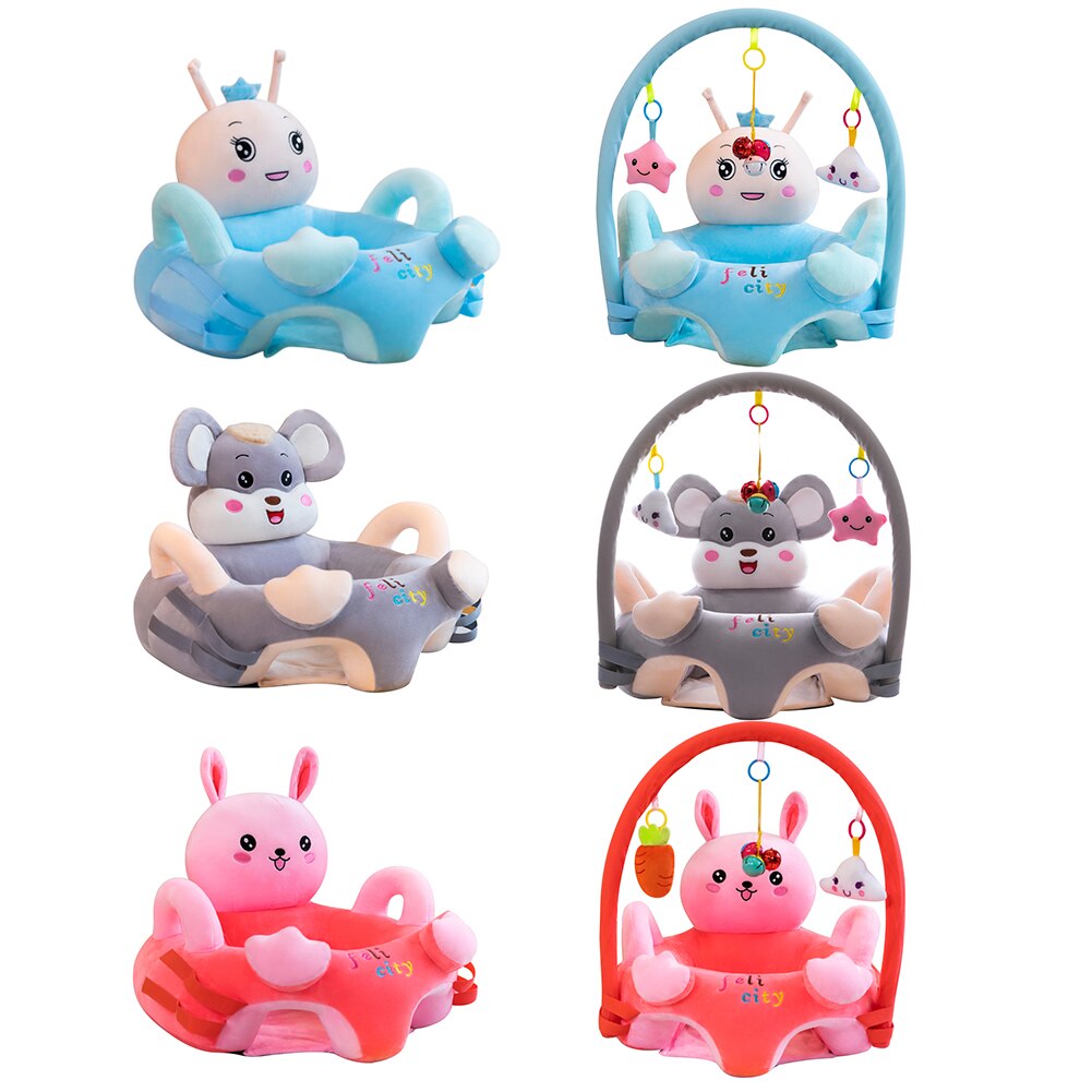 Cute Baby Plush Chair Sofa Practical Cartoon Animal Infant Baby Support Seat Chair Plush Toy for Learning Sit 45X48cm#37