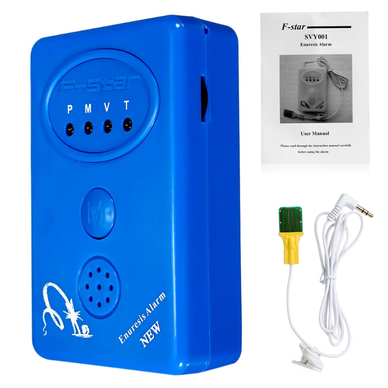 Adult Baby Bettnässen Enuresis Urin Bettnässen Alarm + Sensor Mit Klemm Blau