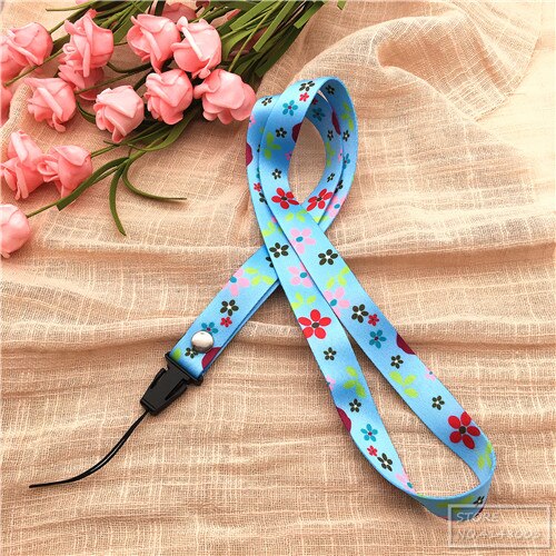 10pcs/lot Spring Scent Inspired flower lanyard neck strap usb flash drive id card Pass Gym lanyard para llaves DIY Hang Rope: J08