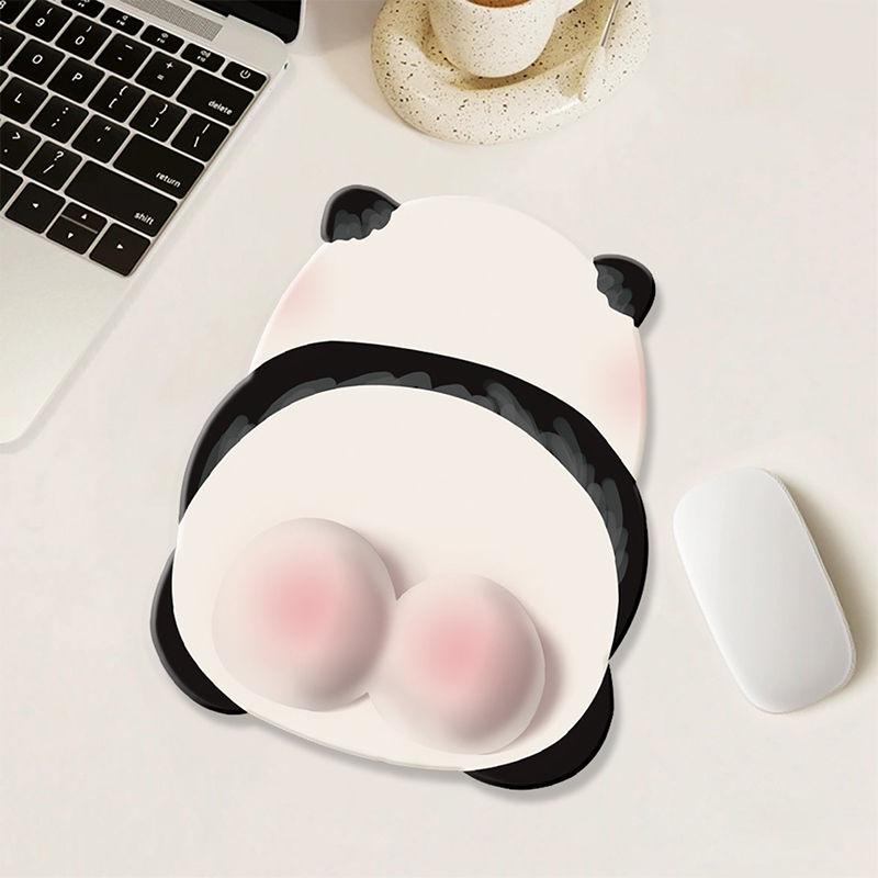 Kawaii Roze Panda Muismat Siliconen Pols Muismat Leuke Antislip Computer Kantoor High-End Muismatten Voor Meisjes: WHITE