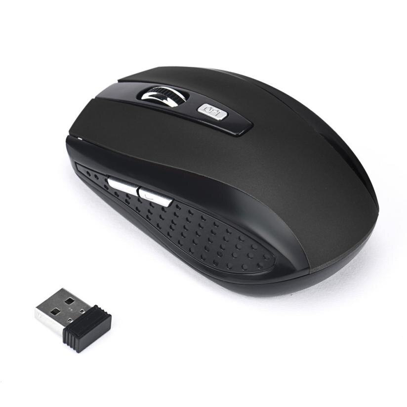 Carprie 2.4GHz 2000 dpi Mouse Da Gioco Wireless USB Ricevitore Pro Gamer Per Il Computer Portatile Del PC Desktop Hot 18Apr4: Black