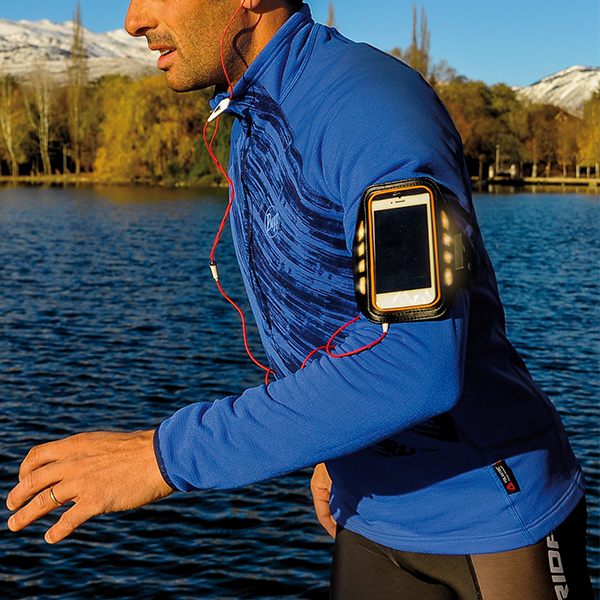 Sport Armband Met Led 4 "Zwart Neopreen