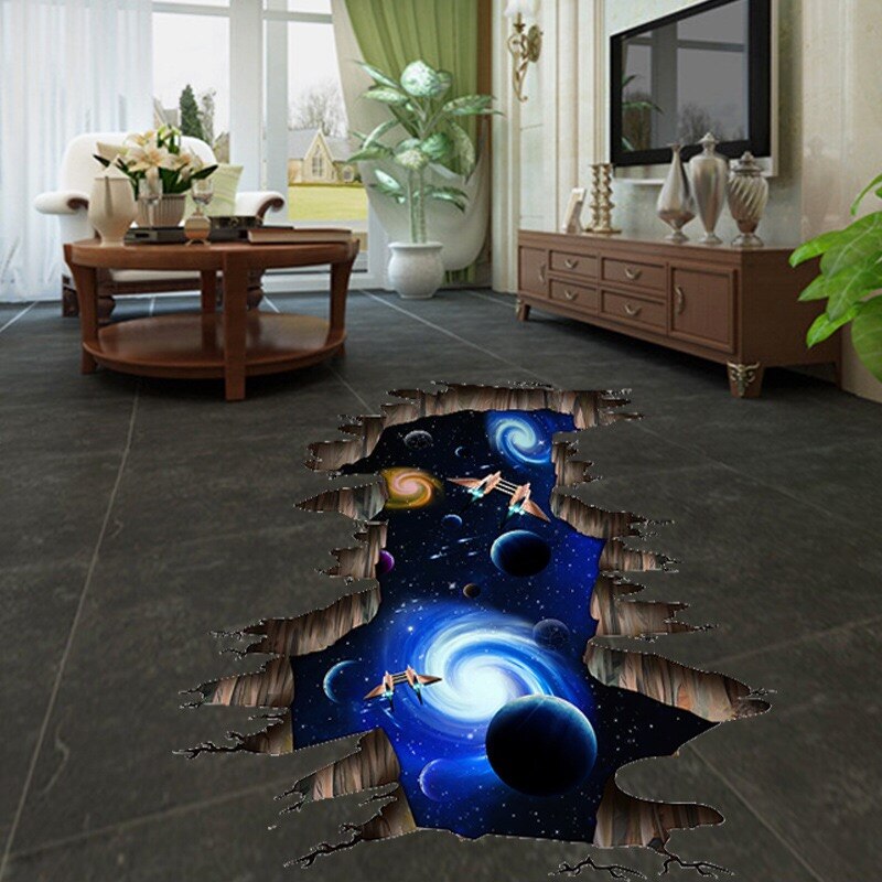 Grote 3d Cosmic Space Muursticker Galaxy Star Brug Home Decoratie Voor Kinderkamer Floor Woonkamer Muurstickers home Decor: 5