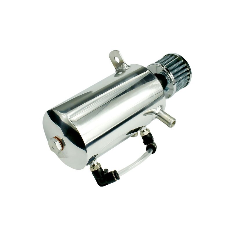 CNSPEED Oil Catch Tank Racing Oil Tank Oil Catch Can Polished Oil Reservoir Catch Can Tank With Breather Filter YC100677