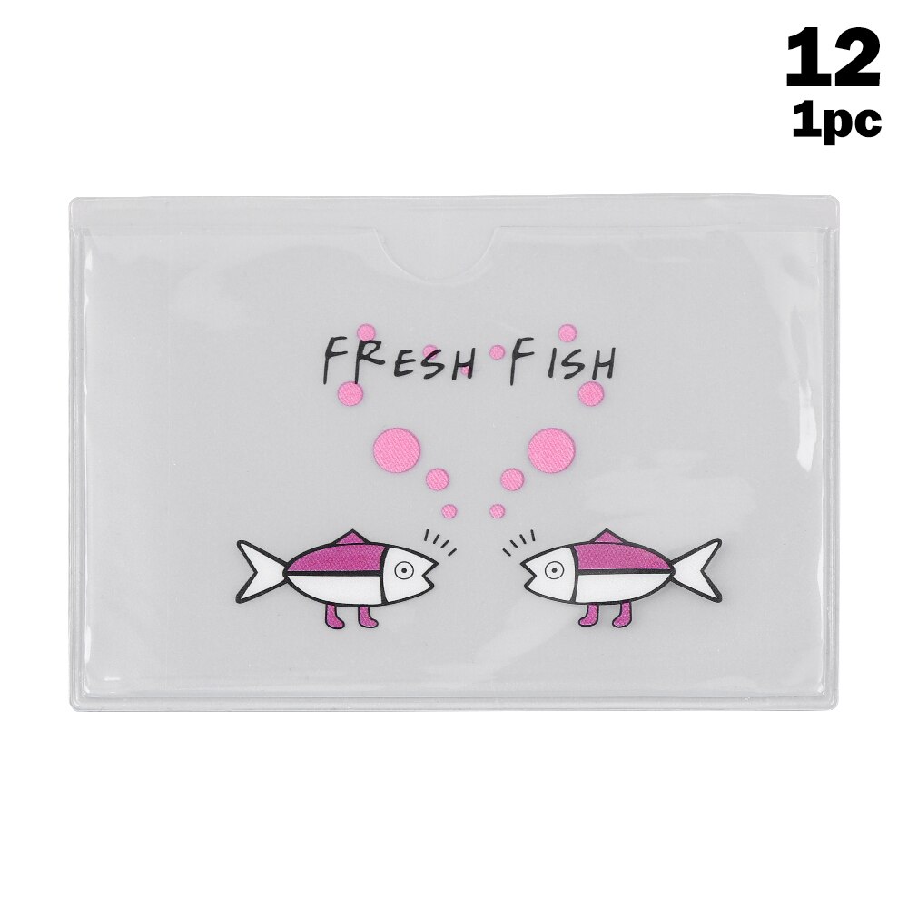 Cute translucent plastic Card bank credit animal pattern stands boy lady girl holder Protector School bus card protection Sleeve: 12