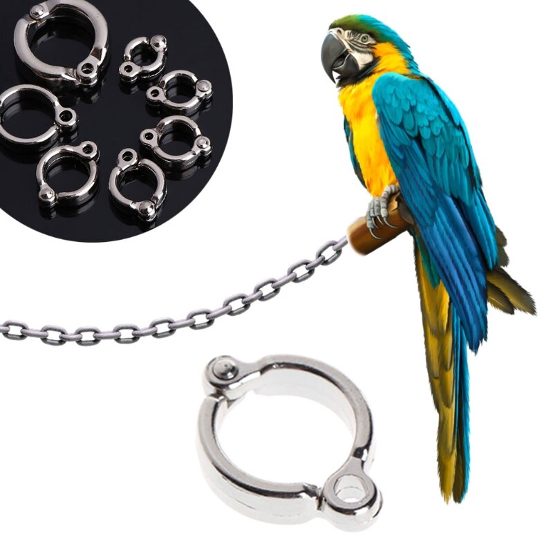 Bird Foot Ring Alloy Leg Rings Active Opening Metal Clips for Parrot Pigeon Finch Dove Outdoor Flying Multiple Sizes
