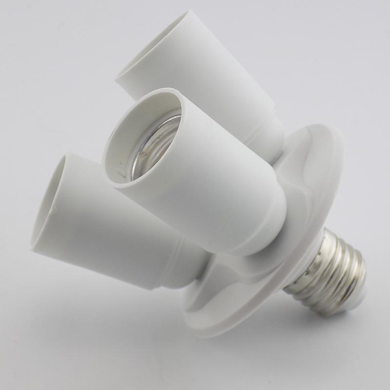 1 E27 to 3 E27 Adapter Bulb Lamp base plug Light Splitter Lamp LED light Socket 110V-240V Adaptor Bulb Converter Holder 3 Heads