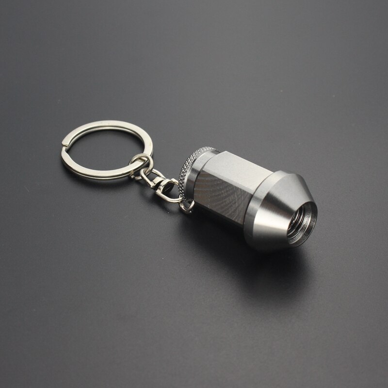 Tuning Racing Car Keychains For Keys Holder Metal Seat Bottle Wheel Nuts Moto Keyring Trinket Gadgets Auto Accessories: Nut silver