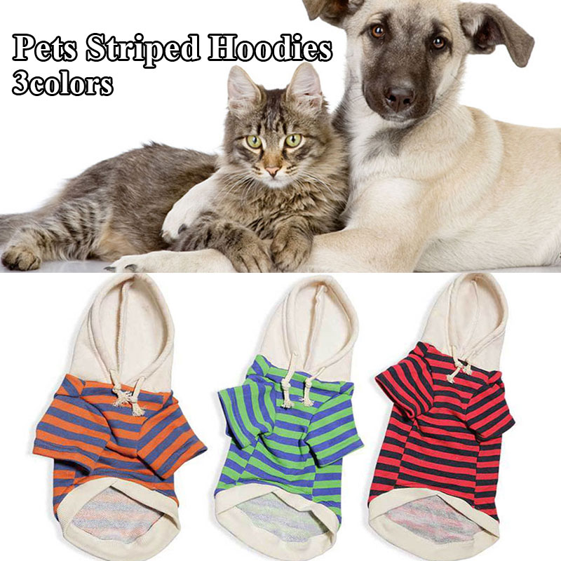 Winter Hond Casual Gestreepte Trui Pet Hooded Sweatshirt Franse Bulldog Kleding Voor Hond Kostuum Ouder-kind Pet Kleding Voor honden