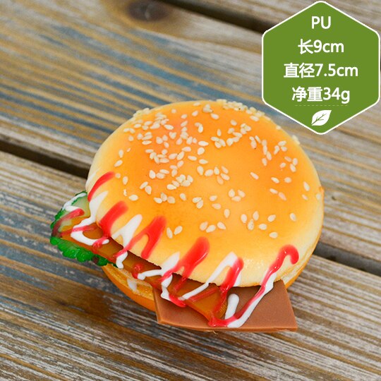 Simulering brød sandwich hamburger hund restaurant model dekoration forsyninger møbler artikler kunsthåndværk mad legetøj: Fluorescensgul
