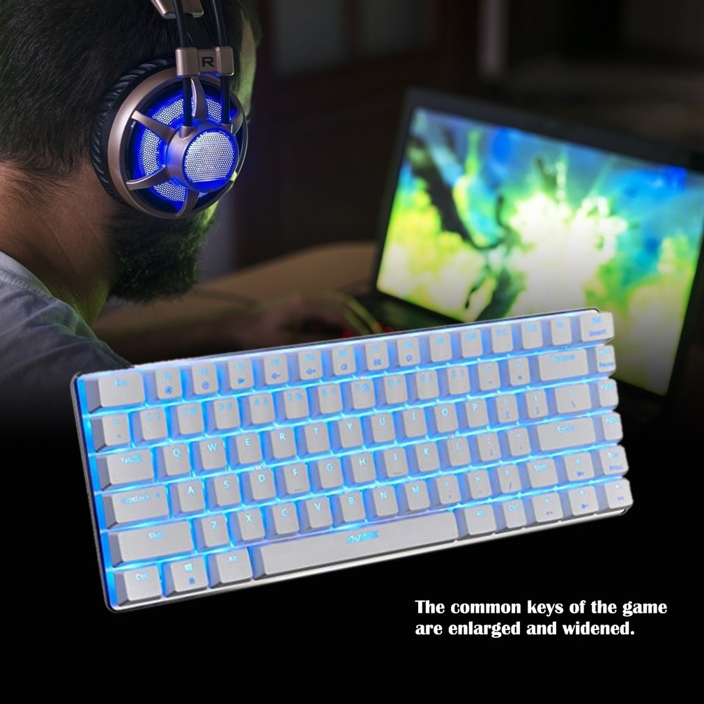 Ajazz AK33 mechanical gaming keyboard wired Russian/English layout RGB/1 color backlight 82-key conflict-free