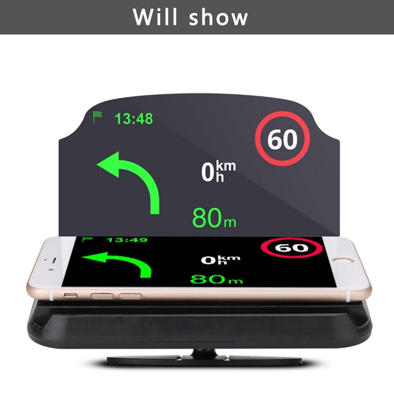 Car Windscreen Projector HUD Head Up Display Universal Multifunction Mobile Phone Holder For iPhone/Samsung GPS