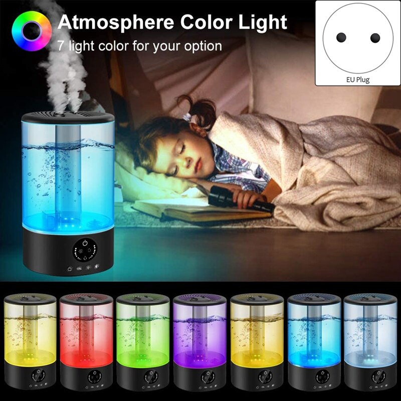 Humidifier, 3.2L Top Fill Ultrasonic Humidifiers for Bedroom with Night Light and Remote Control Quiet