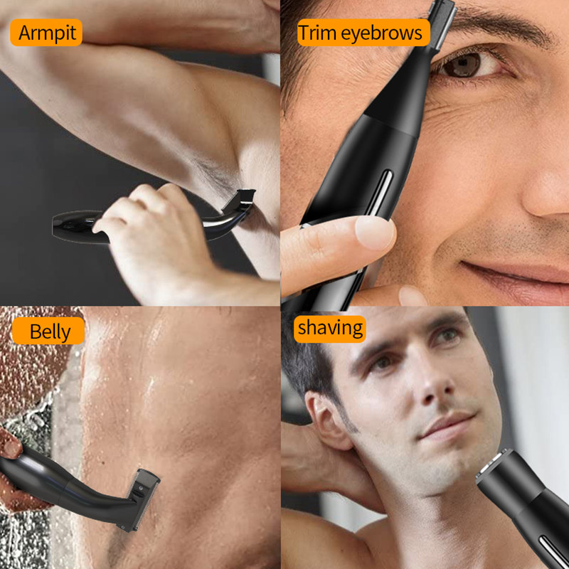 4-in-1 Intimbereiche Haarschnitt Rasierer Männer Bikinizone Empfindliche Rasiererkugeln Eier Schamhaare Rasiertrimmer Gesichtsbartschneider