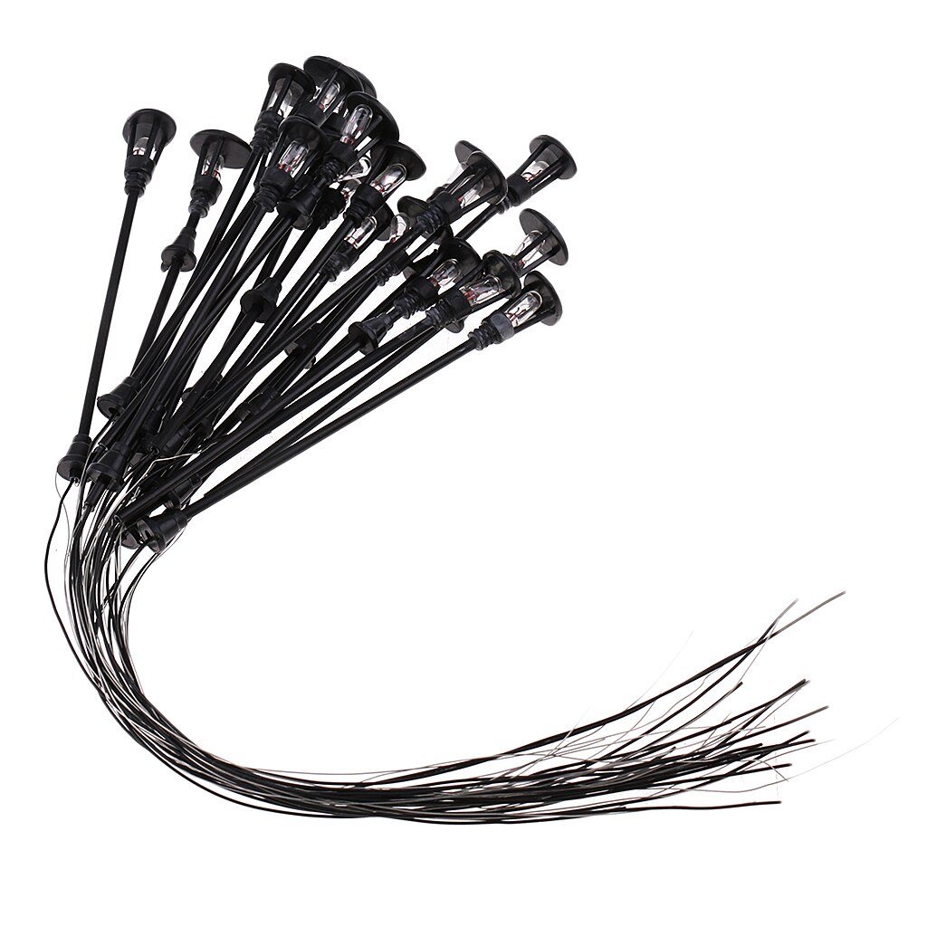 20PCS Model Trains Metal Light Poles LED Lighted Street Lamps Single Head