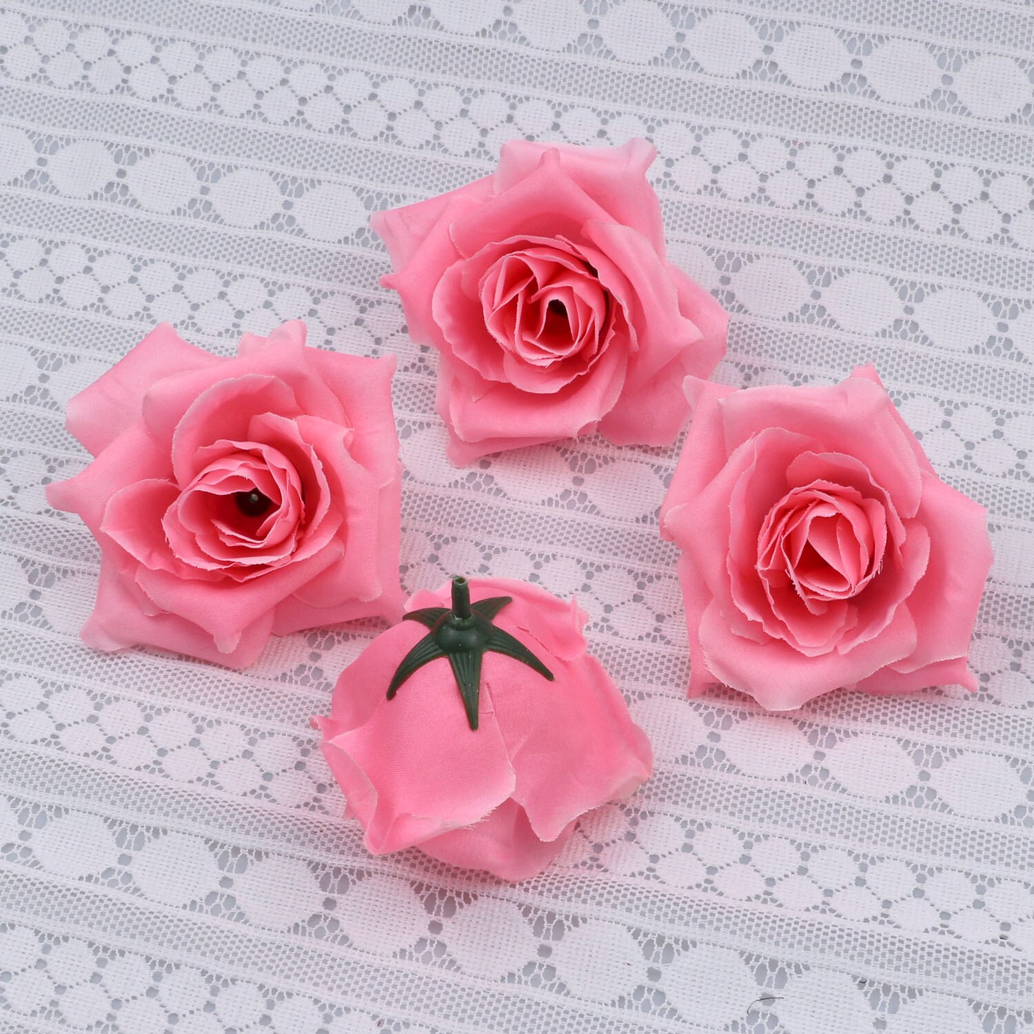 Dark purple Rose Flower Heads 10-Pack Artificial Roses Perfect for Wedding Decorations Baby Showers Crafts: dark pink