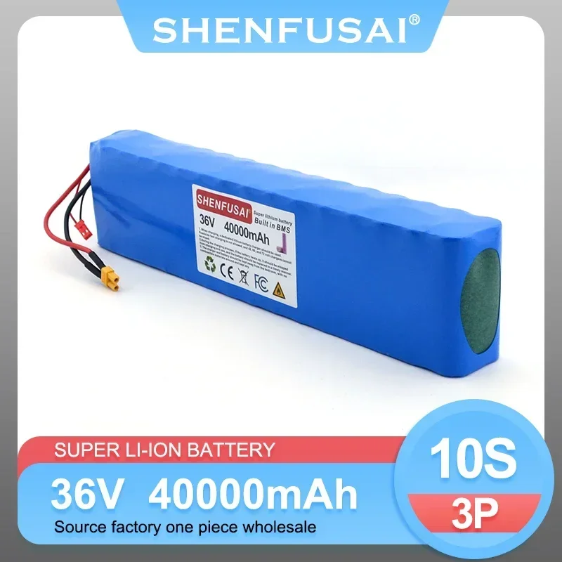 36V 18650 lithium 10s3p 40000mAh ion battery pack, suitable for 250w~ 500w electric bicycle/scooter, sold with charger