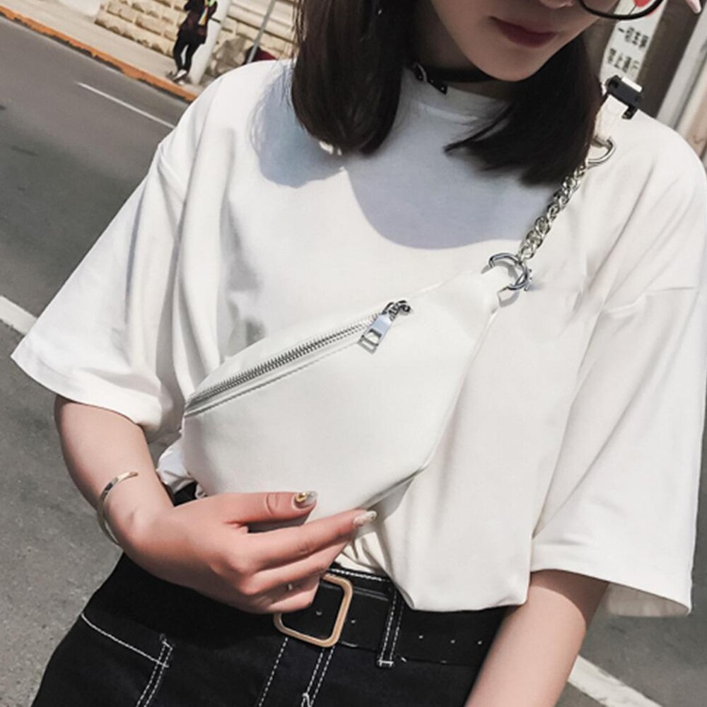 Dam midjeväska fanny pack pu justerbar bälte handväska liten handväska telefonnyckelpåse solid casual lätt vikt midjeväska