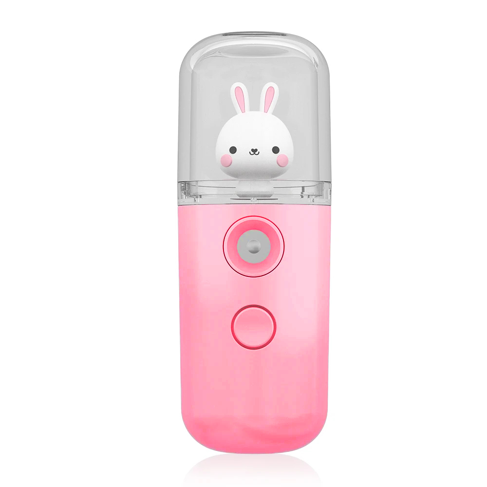 Mini Nano Luchtbevochtiger Konijn Draagbare 30ml USB Verstuiver Luchtreiniger Aromatherapie Essentiële Olie Diffuser Hydrator: Roze