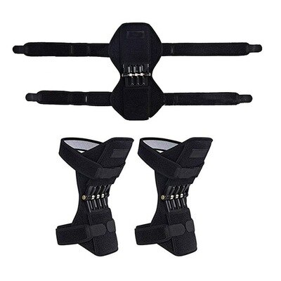 Rodillera de soporte de resorte de acero al carbono, almohadilla estabilizadora de potencia para correr, rodillera, rodillera de protección para rodilla