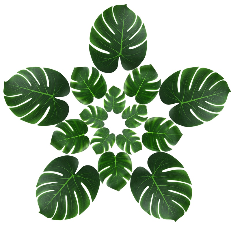 63pcs Artificial Tropical Palm Leaves Simulation Leaf For Hawaiian Luau Party Jungle Beach Theme Party Decorations