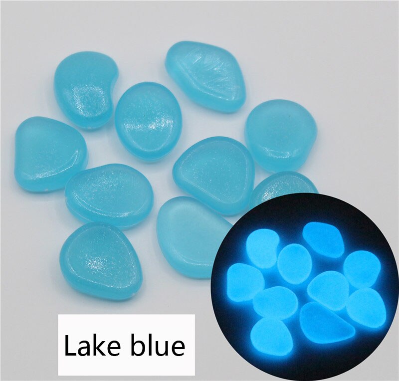 50Pcs Glow In The Dark Tuin Steentjes Glow Stones Rocks Voor Loopbruggen Tuinpad Patio Gazon Yard Decor Lichtgevende stenen Jardin: Laker Blue