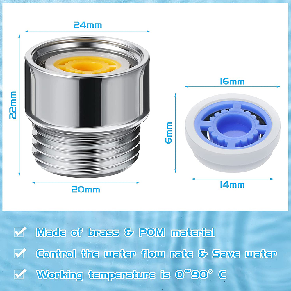Bathroom Faucets Shower Adapter System Flow Reducer Limiter Set Water Saving Cores 6 Different Flows Hose Restrictor Washer Kits