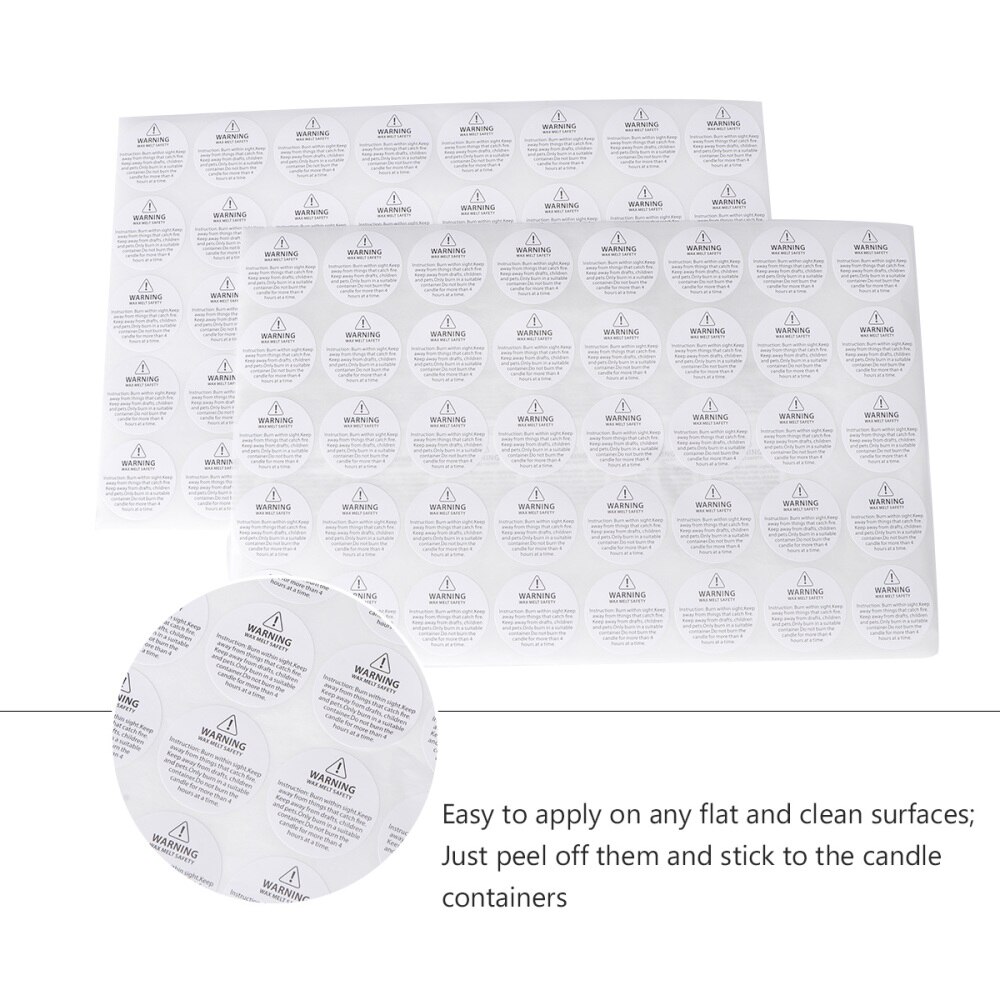 520Pcs Candle Warning Stickers Candle Jar Container Labels Wax Melting Safety Stickers