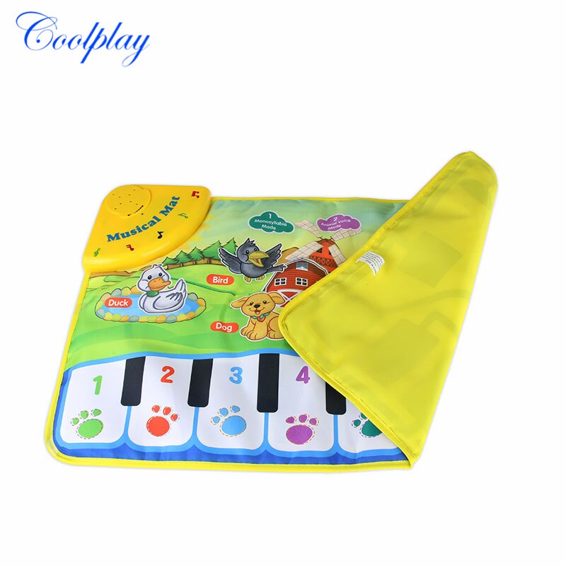 Kids Musical Rug Animals Sounding Mat 5 Mode Tone Piano Carpet Piano Keyboard Rug Blanket Early Educational Toys for Kids