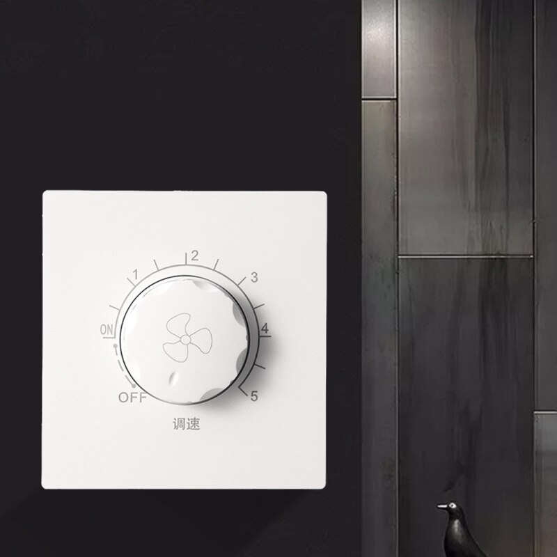 Household Concealed 86 Type 220V 10A Adjustment Ceiling Fan Speed Control Switch Wall Button Switch
