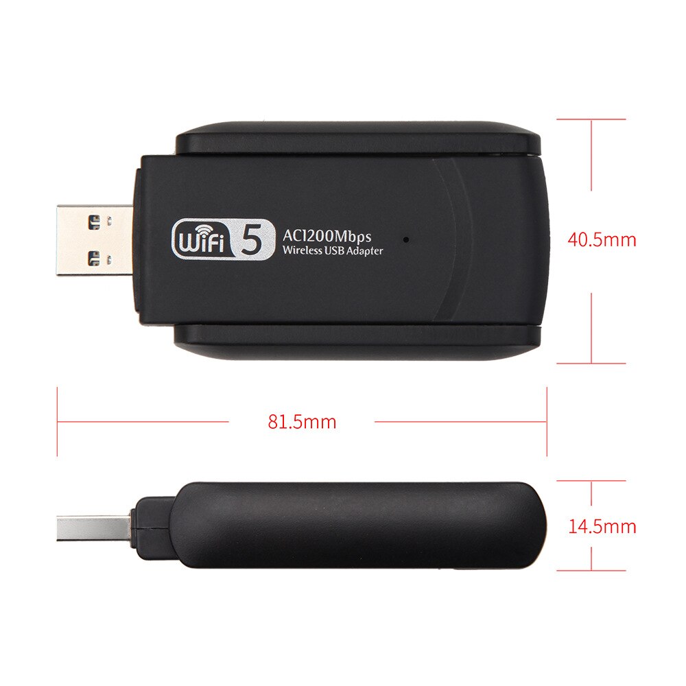 Usb 3.0 1200Mbps Wifi Adapter Dual Band 5Ghz 2.4Ghz 802.11AC RTL8812BU Wifi Antenne Dongle Netwerkkaart voor Laptop Desktop