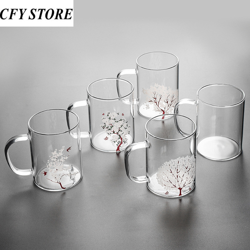 450ml Family Color-changing Glass Beer Mug Home Tea Wine Coffee Mug Water Drinking Glasses Kitchen Juice Milk Beverage Utensil