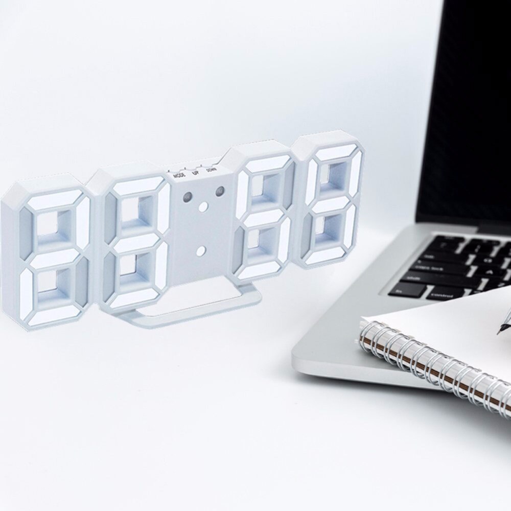 Modern 3D LED Digital Clock Table Clock Watches 24 or 12-Hour Display Alarm Snooze Alarm Clock For Home Room Decal