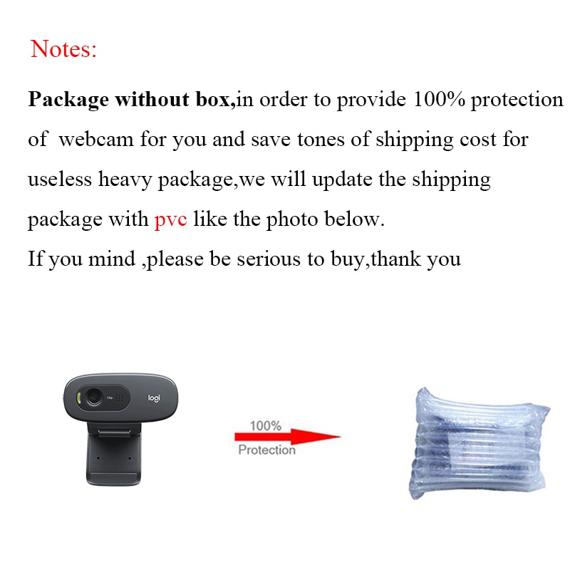 100% Original Logitech C270 Webcam HD Vid 720P Built-in Micphone USB2.0 Mini Computer Camera for PC Laptop