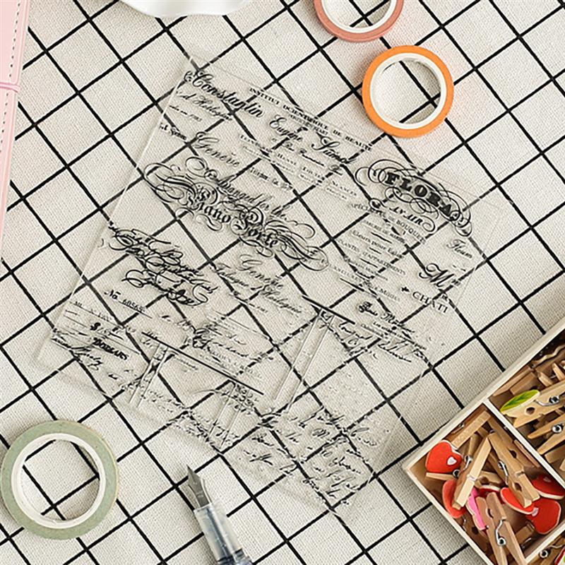 Seal PVC Transparent Stamp Plastic Embossing Sheet Stamp Decor for DIY Scrapbook Photo Album