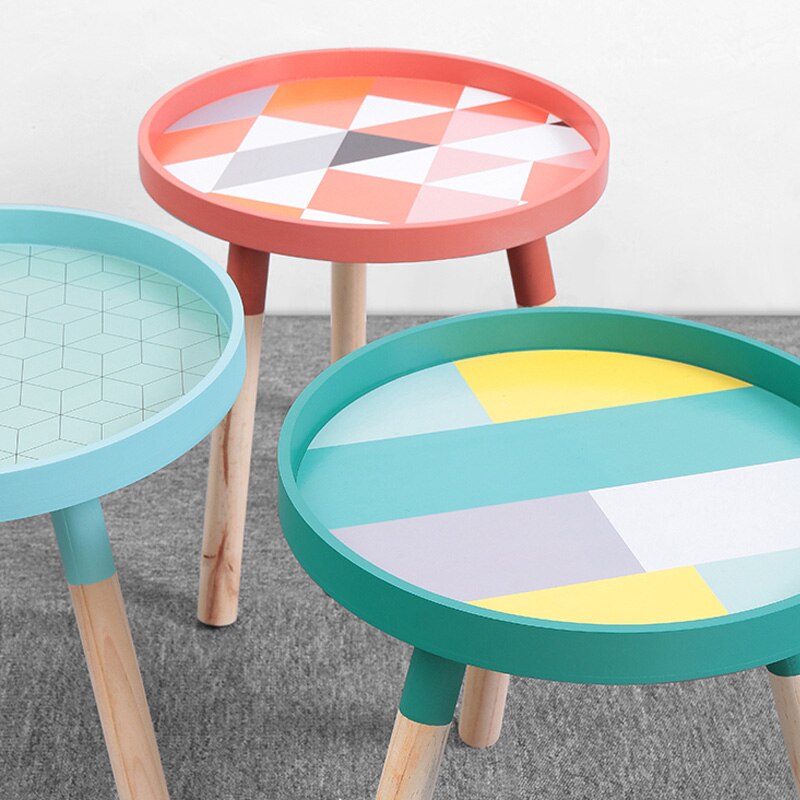 Nordisk frisk mini sofabord cafe træ lavt lille bord stue borde kaffe sideborde møbler rundt bord