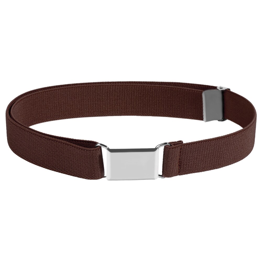 Kids Elastische Riemen Meisje Verstelbare Elastische Canvas Tailleband Stretch Riem Met Gesp: coffee