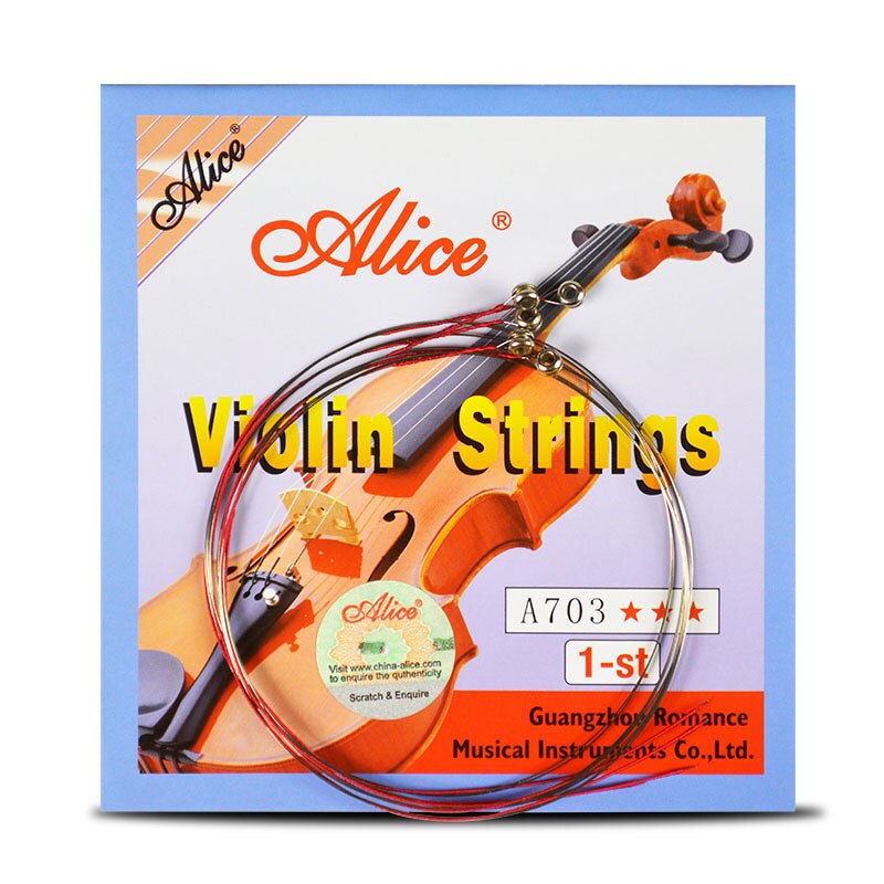 Cuerdas de violín E A D G para 1/8, 1/4, 1/2, 3/4, 4/4 Tamaño común-Alice A703, accesorios de piezas de violín, 1 ud.