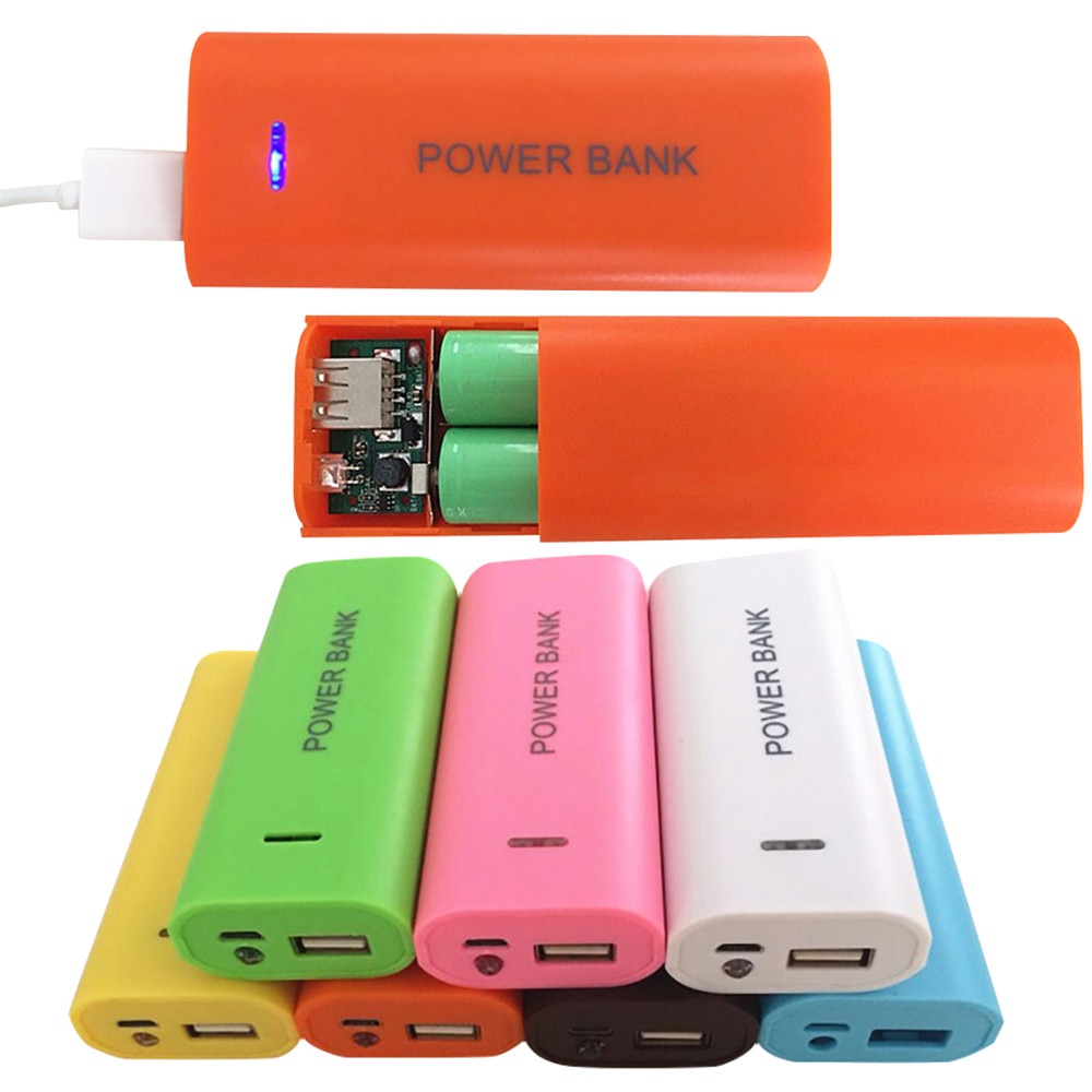 20# kleuren 5600 mah 2x 18650 usb powerbank batterijlader case diy doos voor iphone voor 18650 batterijen batterijlader