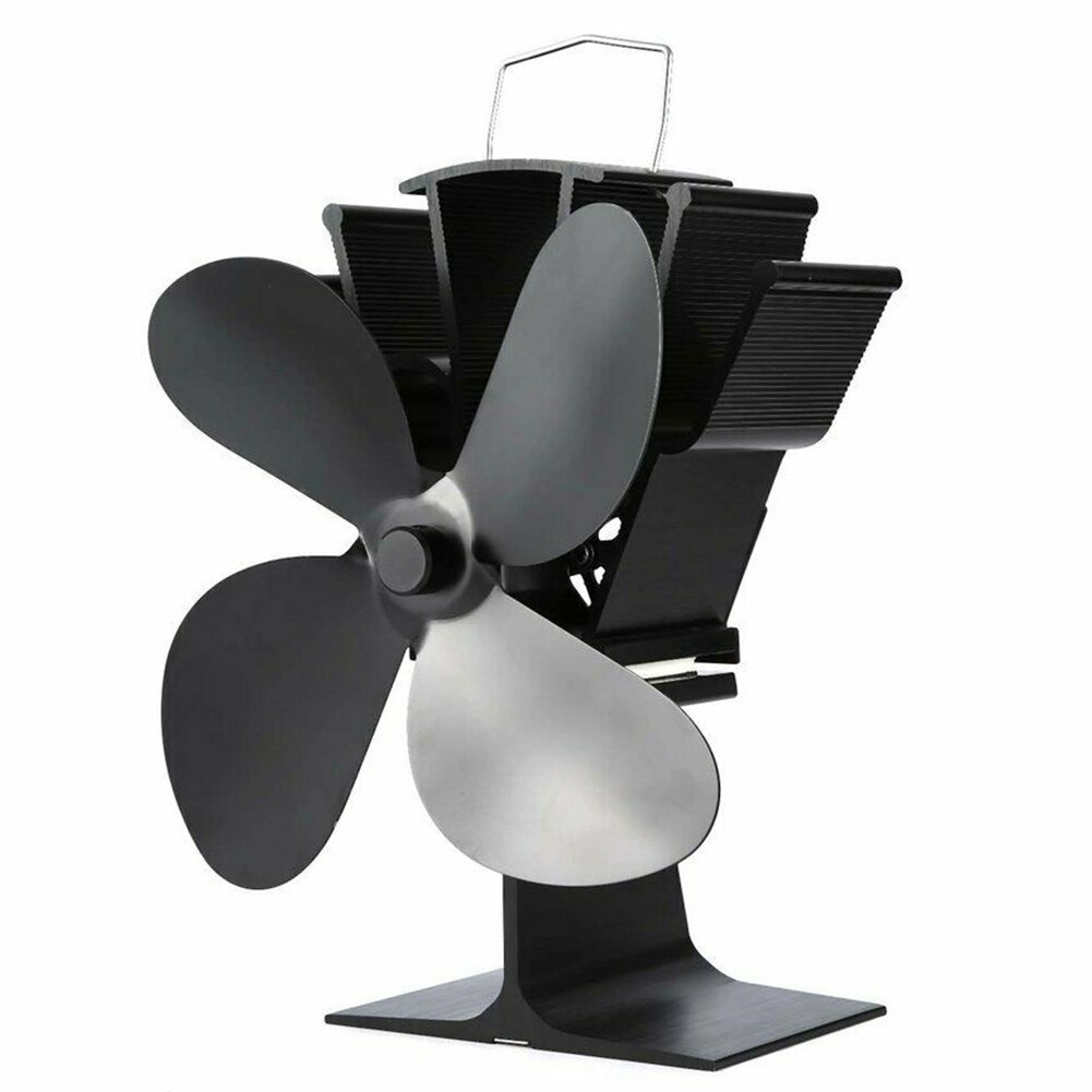 Mini Black Burner Stoves Fan Four Leaf Burning Stove Fan Ecological Fireplace Fan Wood Burner Stoves Home Heat Distribution