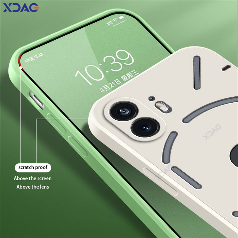 Luxuriöse weiche zweilagige Abdeckungen für Nothing Phone 1 2 NothingPhone1 NothingPhone2 5G Kameraschutz, quadratische Flüssigsilikonhülle