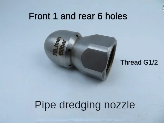 Boquilla de lavadora de alta presión G1/2 pulgadas, tubo de descarga, manguera de drenaje, cabezal rociador de acero inoxidable para herramientas de limpieza sucia pesada: Descolorido