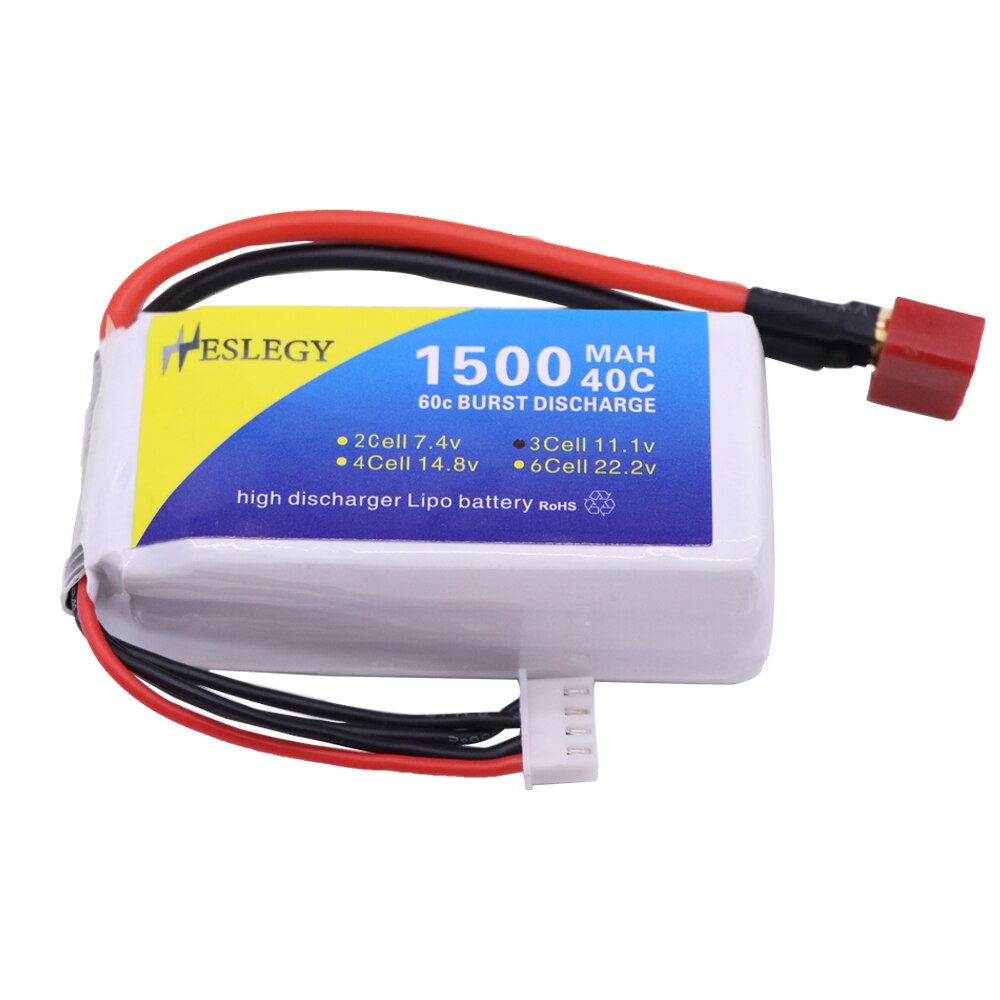 Batterie LiPo 11.1 V 1500mAh 3S T/XT60/JST, prise pour WLtoys V950 Rc, accessoire voiture hélicoptère avion 11.1 V