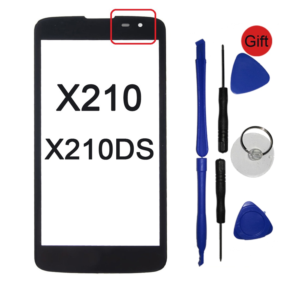Pantalla táctil del Panel frontal K7 para LG K7 X210 X210DS LS675 Tribute 5, Sensor de pantalla táctil, cubierta de cristal LCD, reemplazo de lente TP