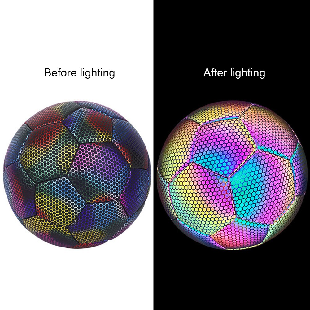 Reflective Soccer Ball Luminous Night Glow Footballs Adult Child Training Competition Football Student Training Soccer Ball